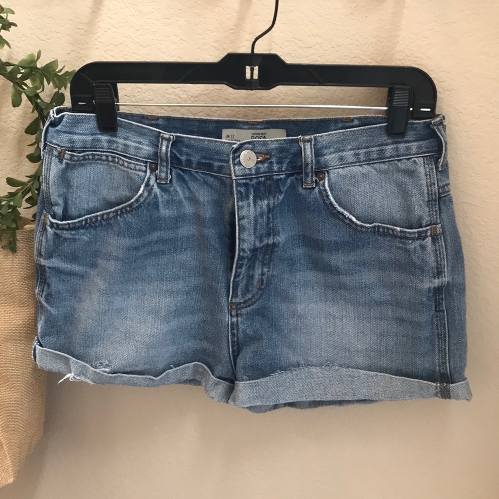 Top Shop Moto Rosa Jean Shorts